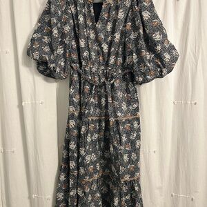 Floral Black and White Dress